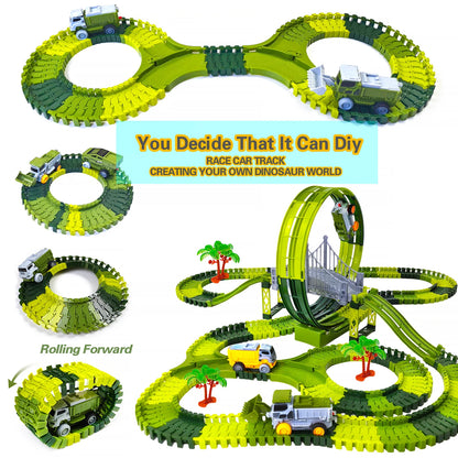 Dinosaur Magic Race Track Set – Flexible Climbing Track with Cars