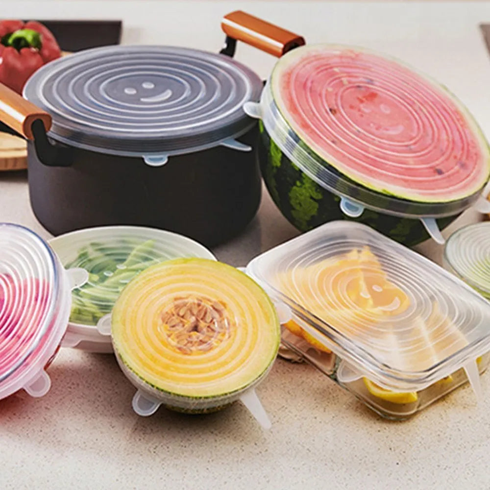 Silicone Stretch Lids – 6-Piece Reusable Food & Bowl Covers