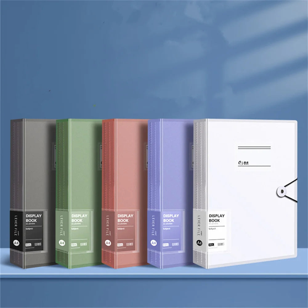 A4 File Folder 30 Pages Transparent Insert Paper Document Organizer Waterproof Booklet Information Books Office School Supplies