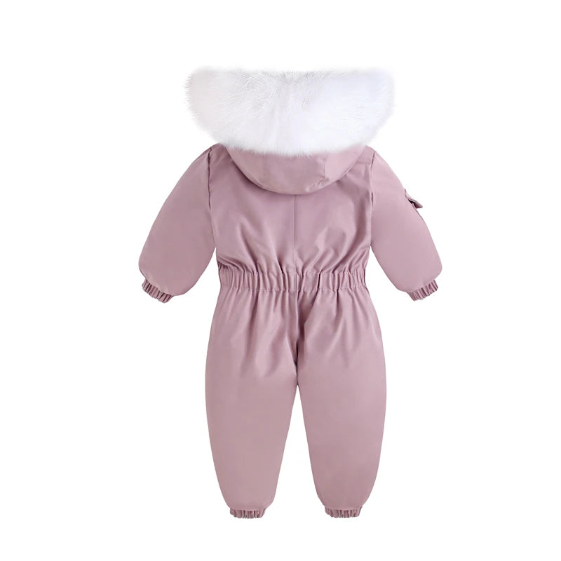 Children Ski Suit Winter Autumn Plus Velvet Boys Jumpsuit Warm Kids Clothes Waterproof Baby Overalls Hooded Girls Snowsuit 1-5Y