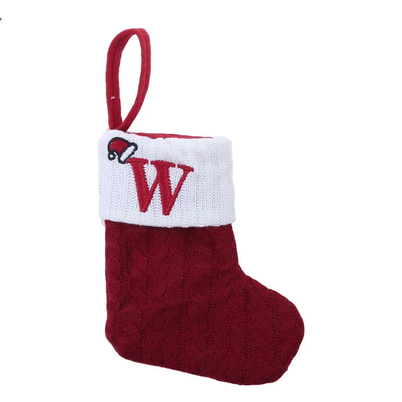 Knitted Initial Christmas Stocking – Letter A–Z Personalized