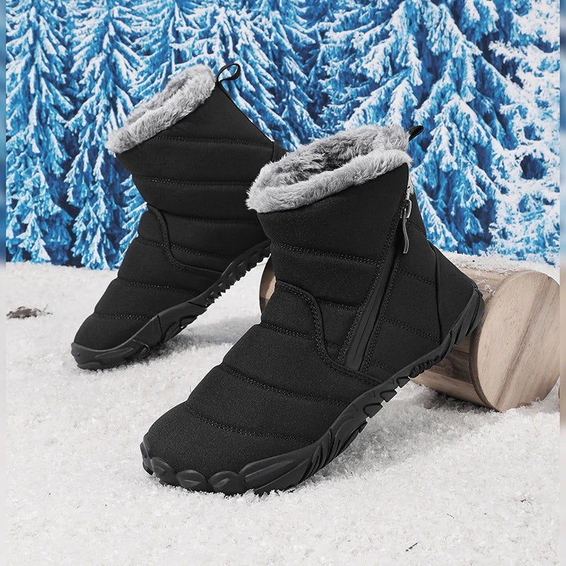 2026 Kids Wide Toe Barefoot Snow Boots Boys Girls Winter Shoes Outdoor Waterproof Sneakers Girls Boys Non-Slip Warm Snow Boots