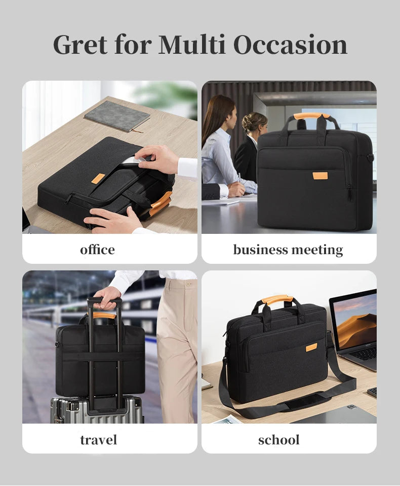 Men's Office Laptop Briefcase 15.6"-17.3" - Fits MacBook Pro 16, HP, Acer & Asus