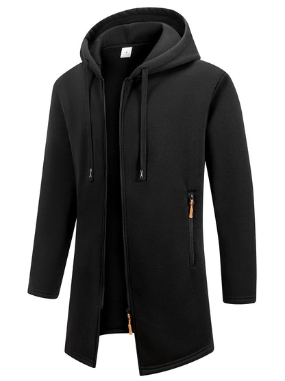 Kapuzenjacke für Herren mit Reißverschluss für den lässigen Lagenlook