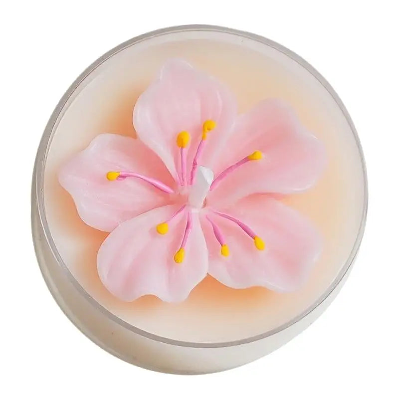 Handmade Peach Blossom Tea Candle Scented Candle Aromatherapy Soy Wax Candles Wedding Birthday Candle Party Home Decoration
