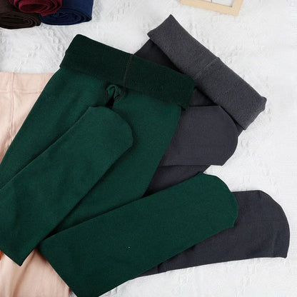 Fleece-Lined Sheer-Look Tights – Women's Thermal Winter Tights