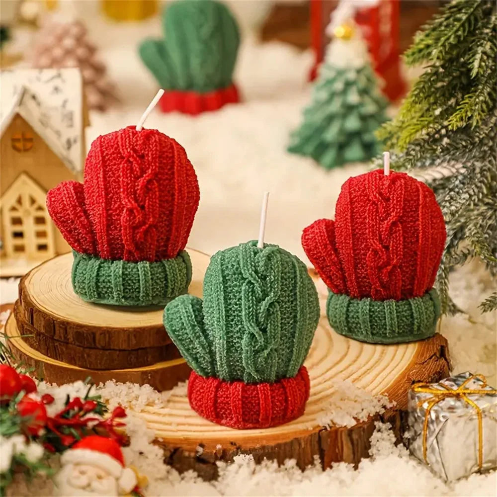 Christmas Gloves Scented Candle for Weddings Birthdays New Year Gift Photoprops Aromatherapy Candles Home Festive Ambiance Decor