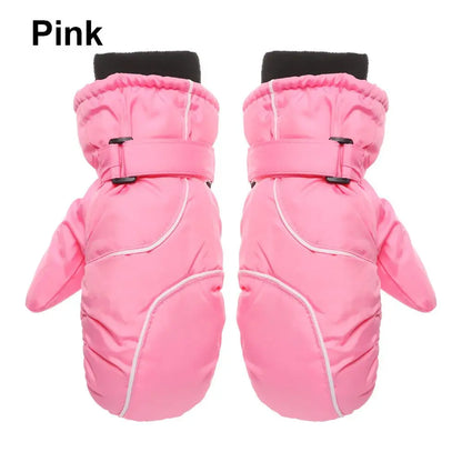 Guantes de esquí ajustables para niños – Guantes para nieve con forro de terciopelo (5–9 años)