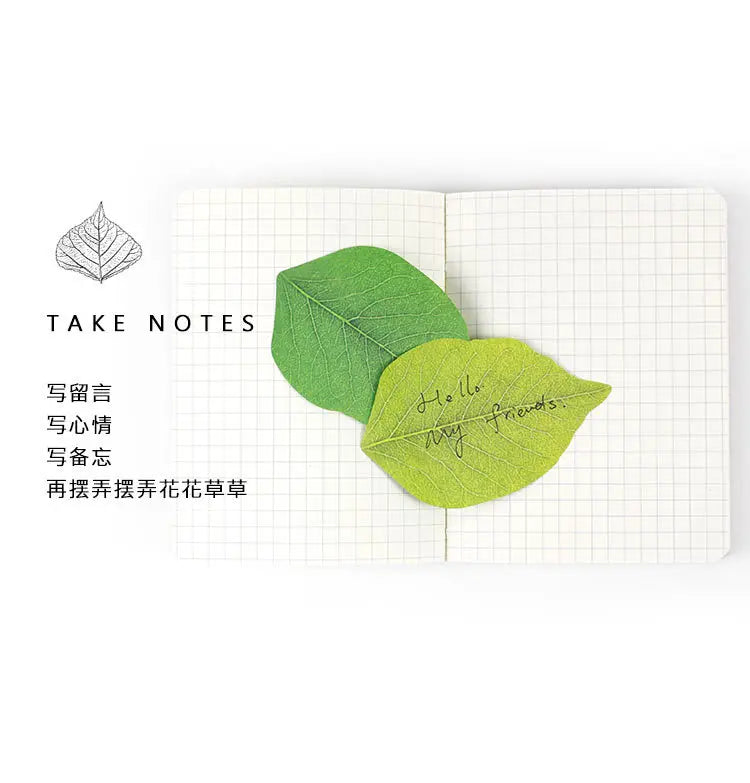 50 Sheets Leaf shape Sticky Note Pads cute Self-Adhesive Memo Notepad kawaii School Office Supplies Stationery