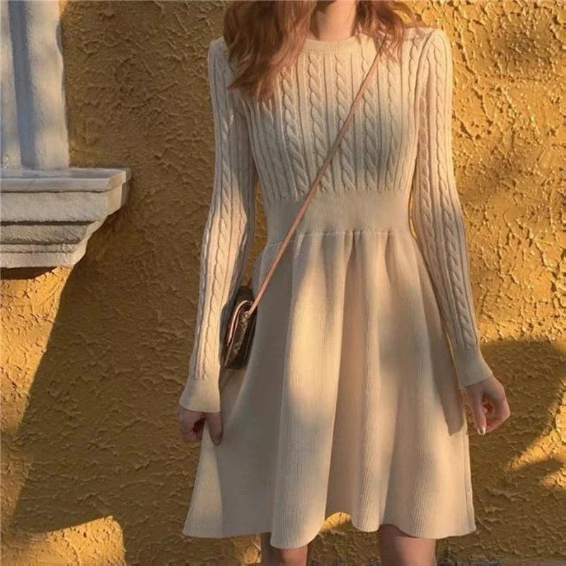 Women's Embroidered Long-Sleeve A-Line Mini Dress