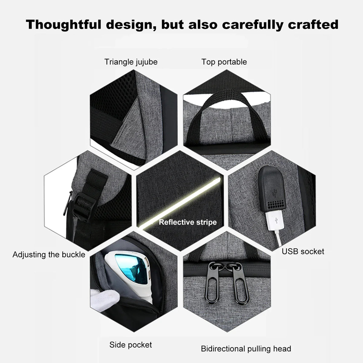 17" Laptop Backpack with USB Charging Port - Waterproof Travel Bag for Men & Women