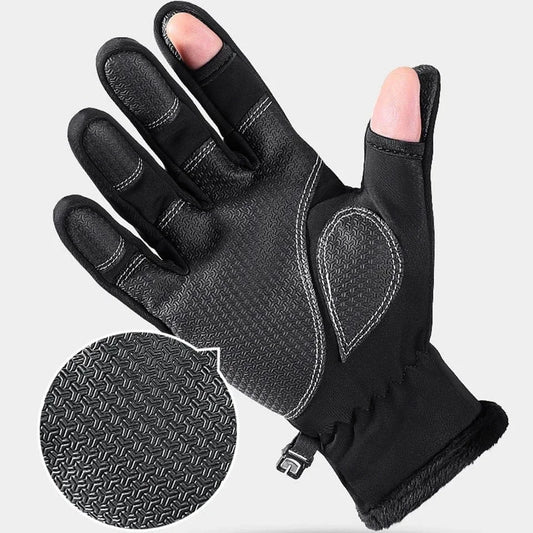 Flip-Finger Fishing Gloves – Fleece-Lined Touchscreen Winter Gloves