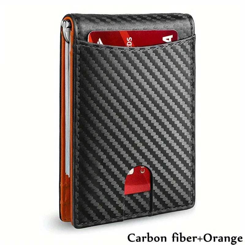 Men's Slim Bifold Wallet with Money Clip – RFID-Blocking
