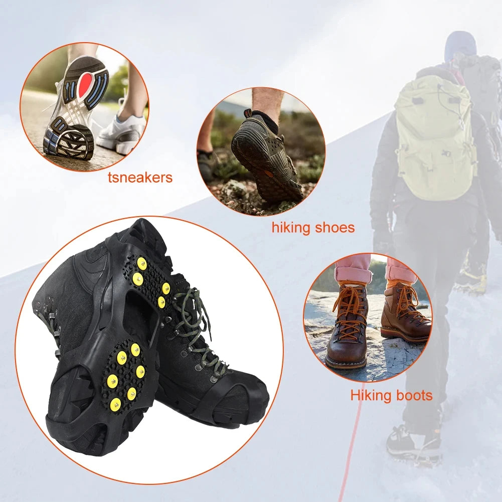 Ice Cleats for Shoes & Boots – 10-Stud Anti-Slip Snow Grips