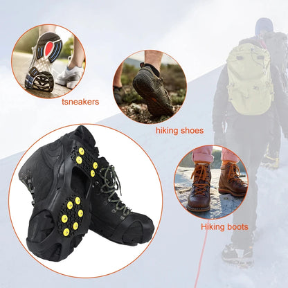 Ice Cleats for Shoes & Boots – 10-Stud Anti-Slip Snow Grips