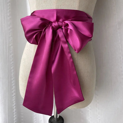 Satin-Schleife Taillengürtel – Breiter Bandgürtel für Kleider, 20 Farben