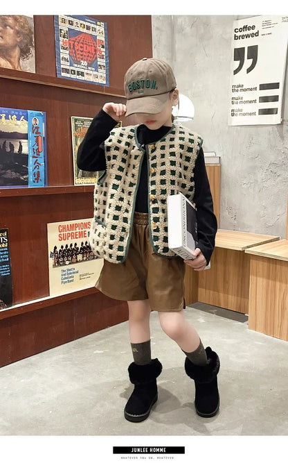 Botas de invierno bajas para niña con parte superior de poliéster
