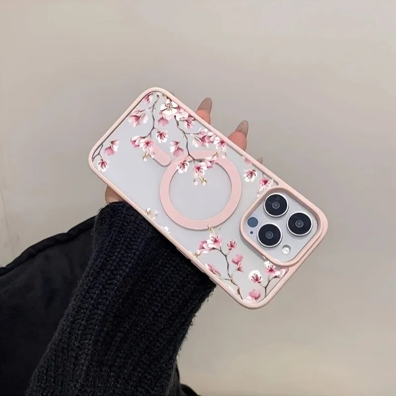 Pink Cherry Floral iPhone Case