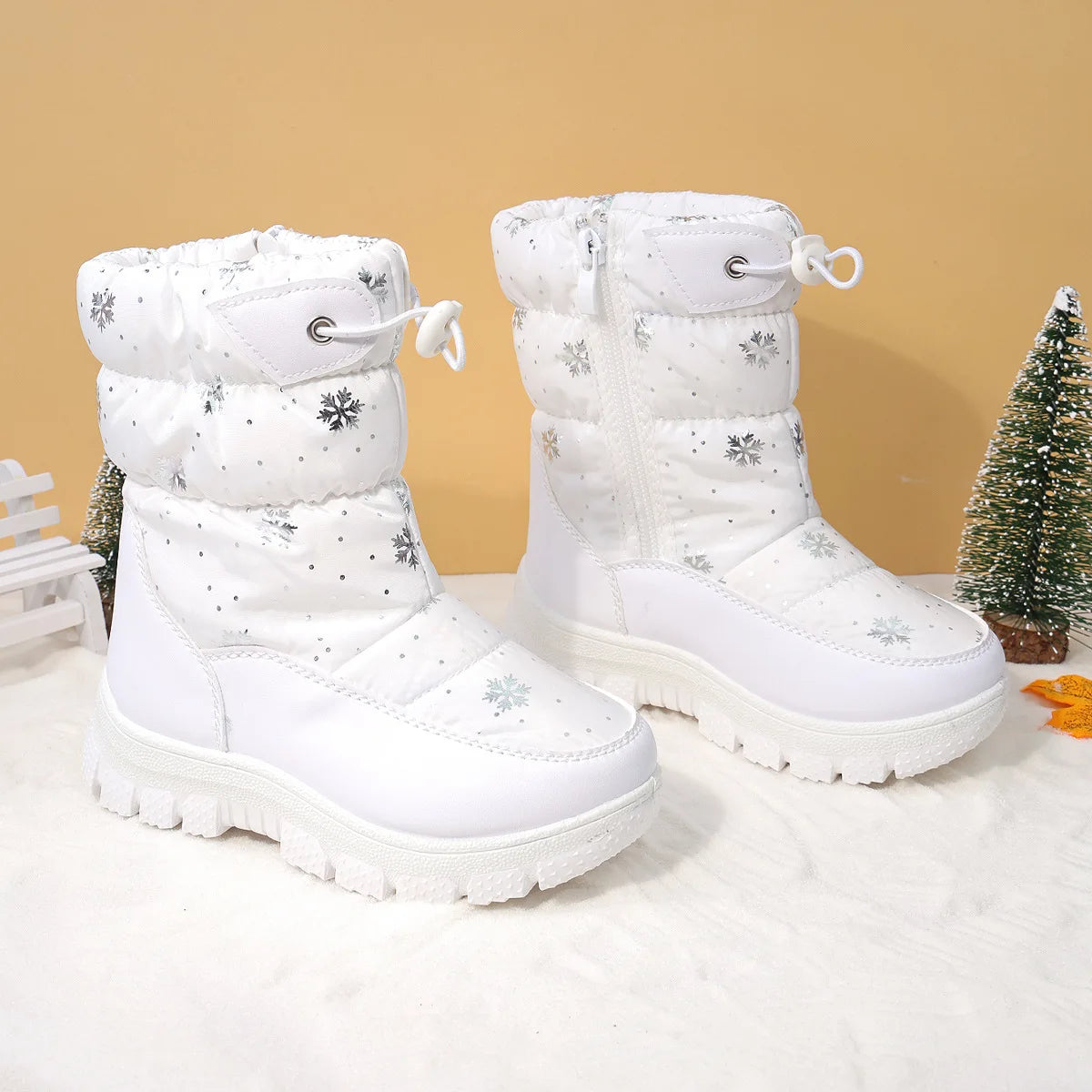 Kids' Plush-Lined Side-Zip Winter Ankle Boots