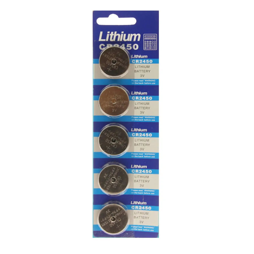 CR2450 3V Coin Cell Batteries – 5 Pack