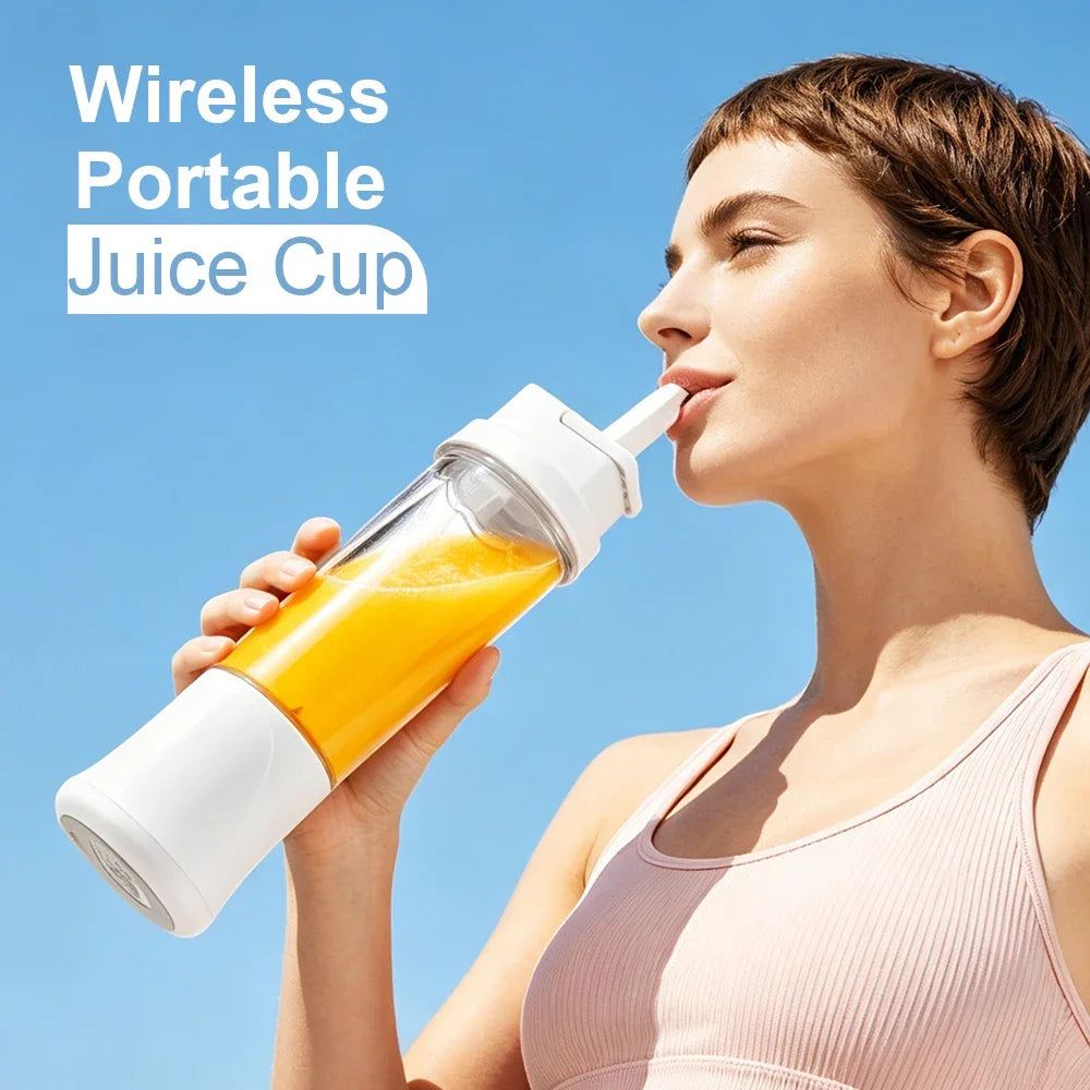 Portable Blender – USB-C Rechargeable 6-Blade Smoothie Maker with 2 Travel Cups