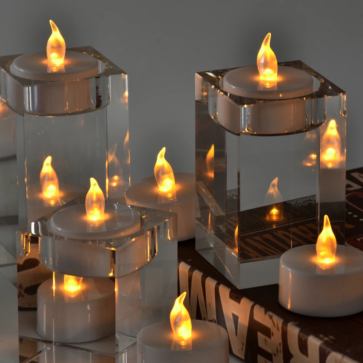 Candlium 12 Pack Warm Yellow LED Flameless Tea Light Candles 200+ Hours Battery Powered Perfect For Wedding Anniversary Decor