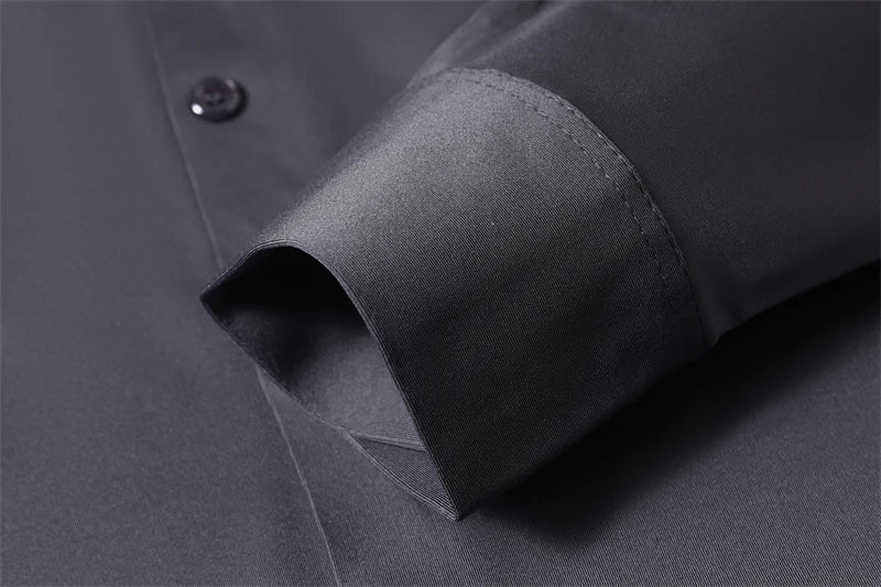 Men's Solid Long-Sleeve Business Casual Shirt