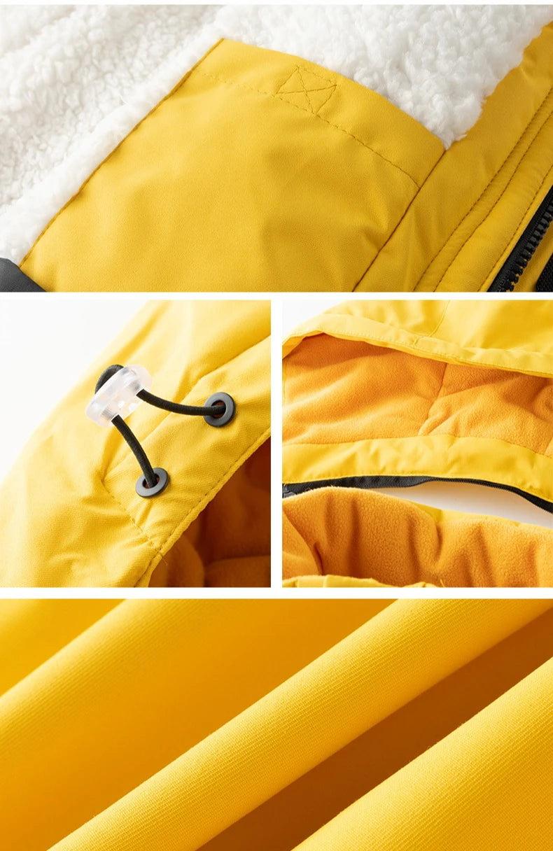 Children's Ski Suit Girls Boys Outdoor Thickened Waterproof Windproof Warm Teenager Ski Pants Equipment 100-165cm