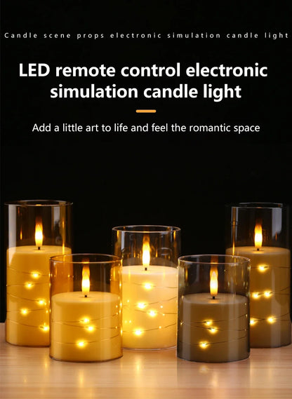 Candele a Pilastro LED Senza Fiamma con Telecomando e Timer | Set da 3 | Luci a Stella Integrate | 3 Colori