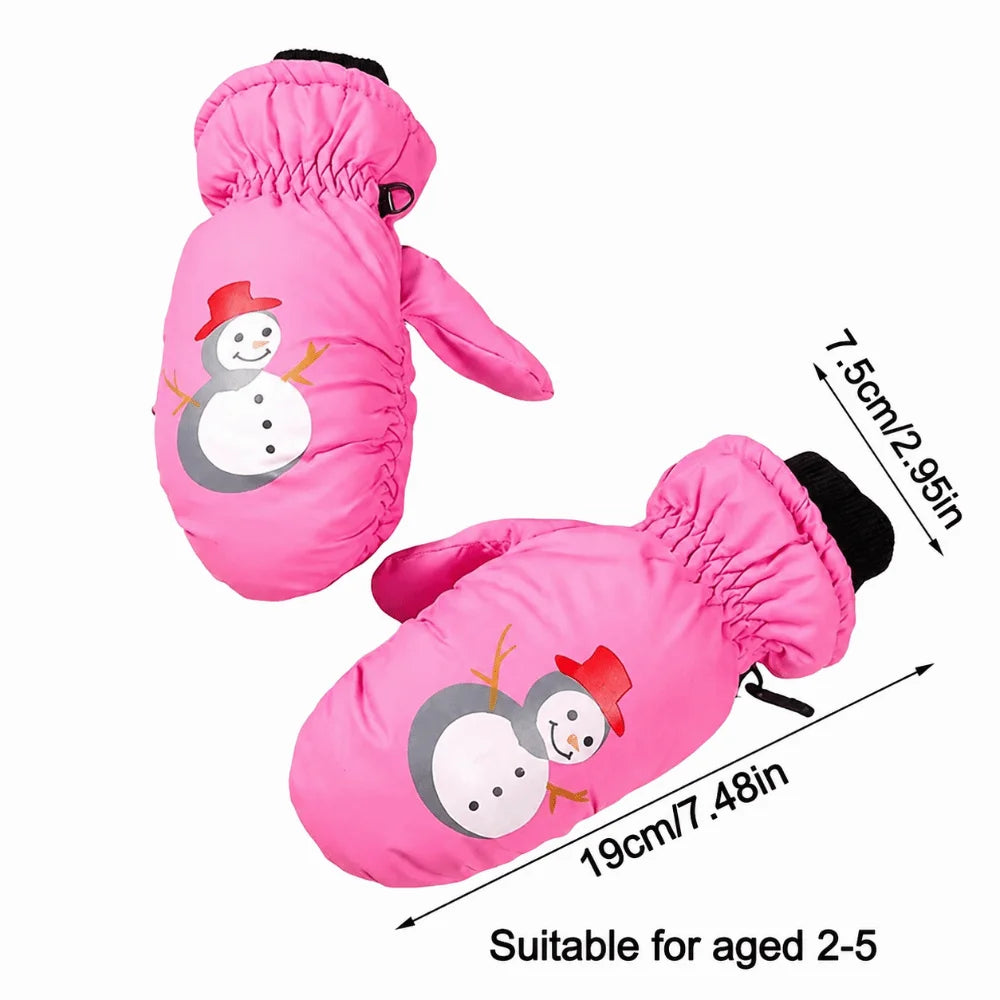 Kids' Thickened Ski Gloves – Windproof Non-Slip Snow Gloves (Ages 2–5)