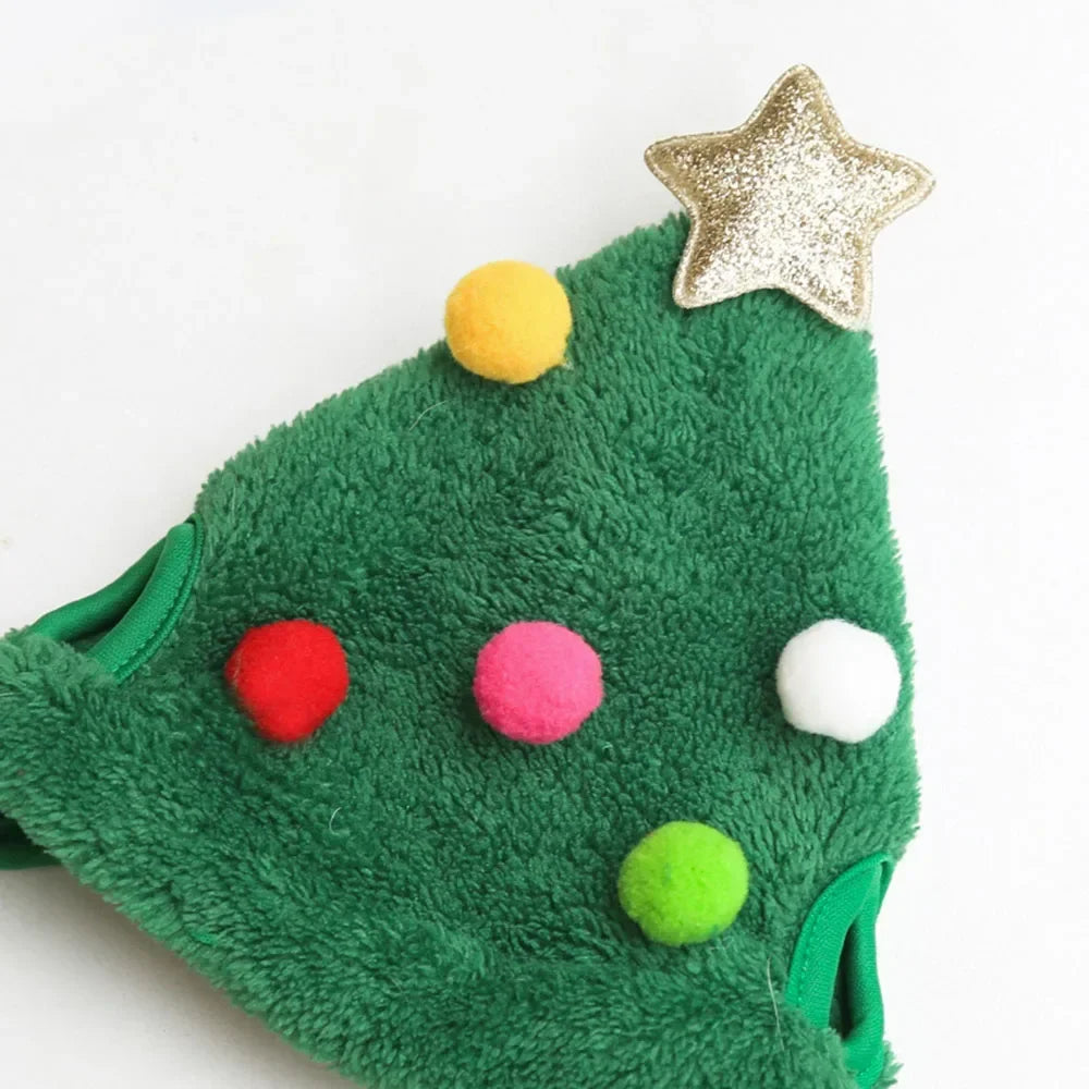 Christmas Pet Costume Set – Santa or Reindeer Hat with Scarf for Cats & Small Dogs