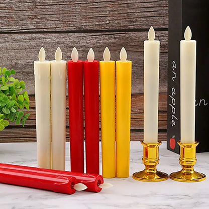 Candelabri a LED a fiamma simulata | Confezione da 2 | 5 Colori | Luce Calda e Tremolante | Decorazioni per Matrimoni e Feste