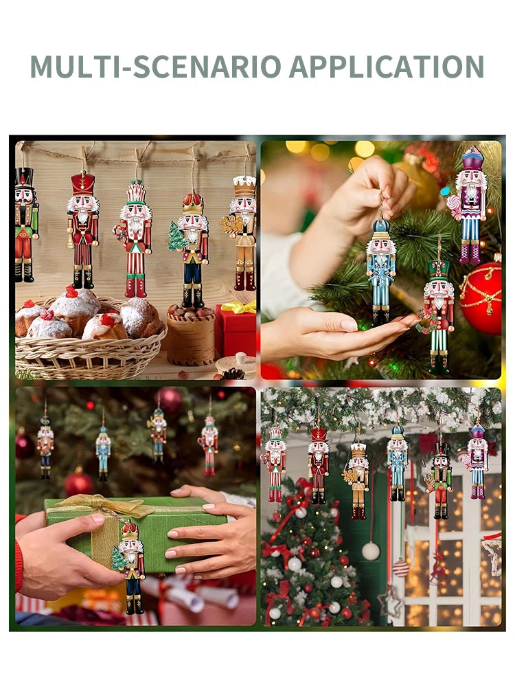 12-Piece Wooden Nutcracker Figurine Set – Christmas Decor