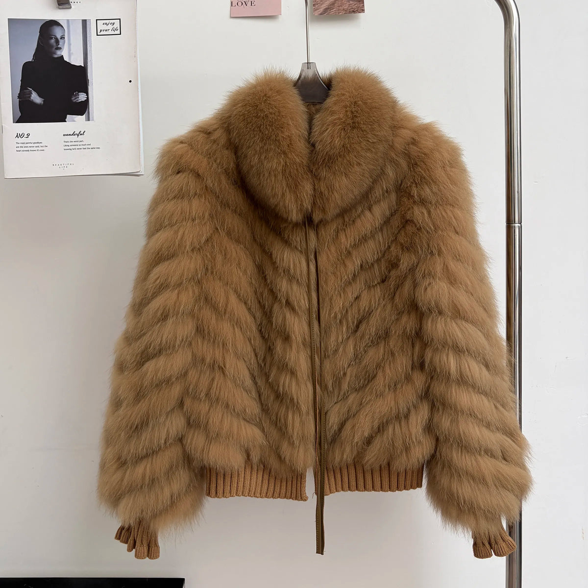 QIXHFUR Women's Real Fox Fur Coat Warm And Stylish Winter Coat Female Plush Women's Winter Coats Women Fur Coat Markdown Sale