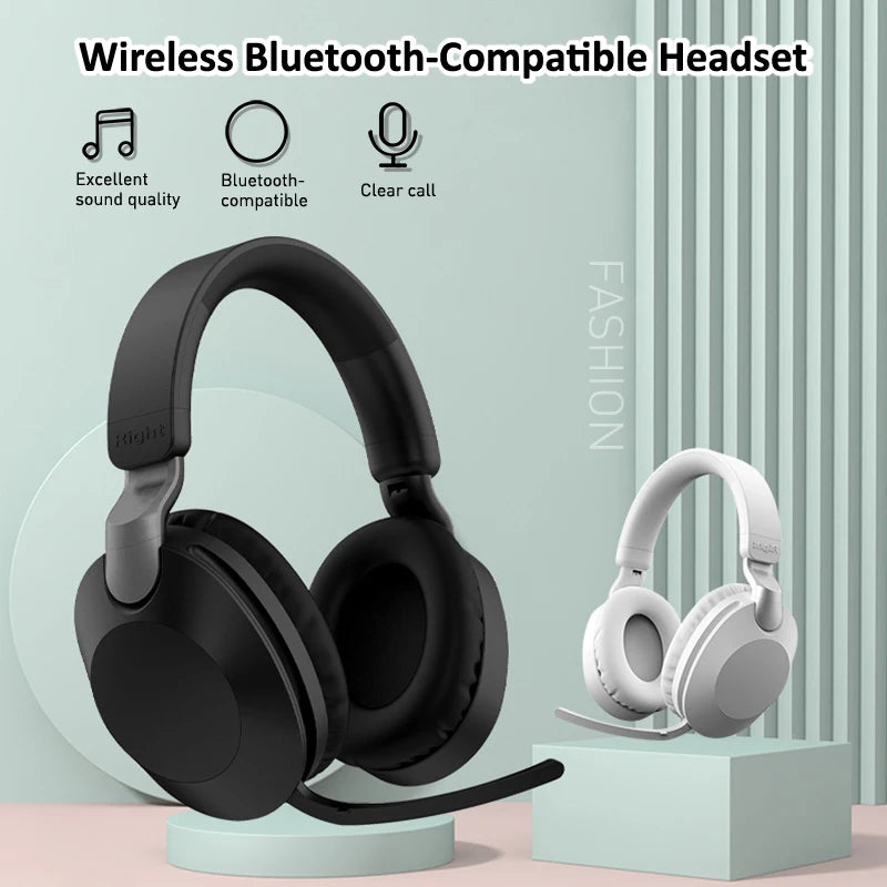 Wireless Bluetooth Over-Ear Headphones – BT 5.1, Built-In Mic, Wired or Wireless