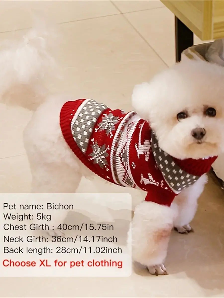Knitted Christmas Pet Sweater for Small Dogs & Cats
