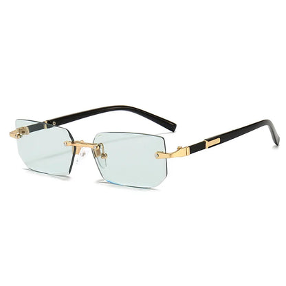 Rimless Rectangle Sunglasses | Trendy Small Square Summer Shades