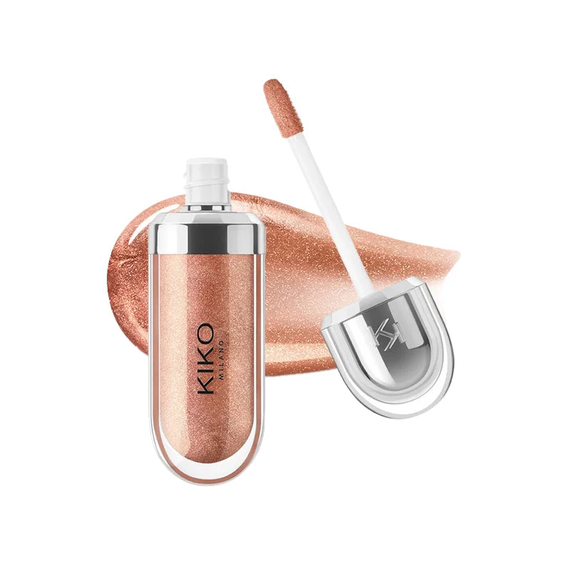 Original Kiko 3D Mirror Lip Glaze Waterproof Non Fading and Non Stick Cup Gentle Bean Paste Color Fine Shiny Point Charm Red