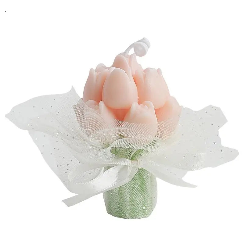 Handmade Tulip Bouquet Candle Scented Candle Aromatherapy Soy Wax Candle Wedding Birthday Candles Party Home Decoration