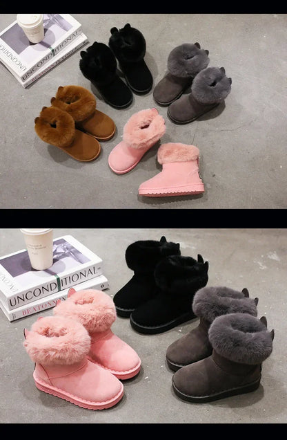 Botas de invierno bajas para niña con parte superior de poliéster