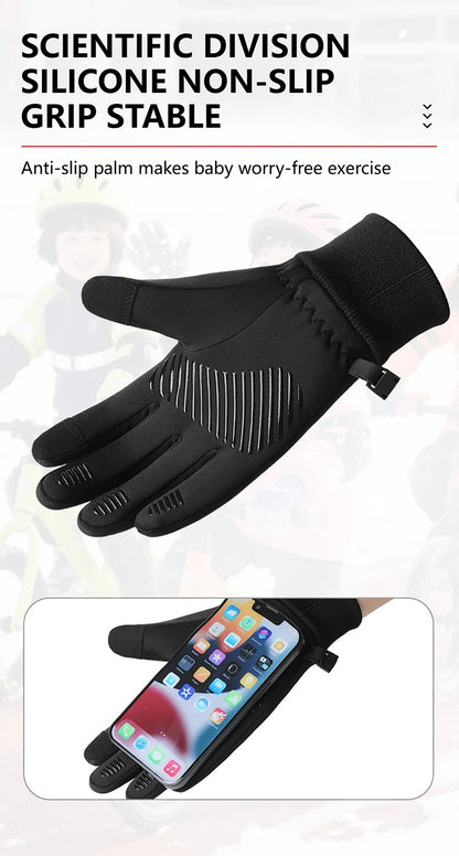 Guanti sportivi termici con touchscreen per bambini – Antiscivolo (6–16 anni)