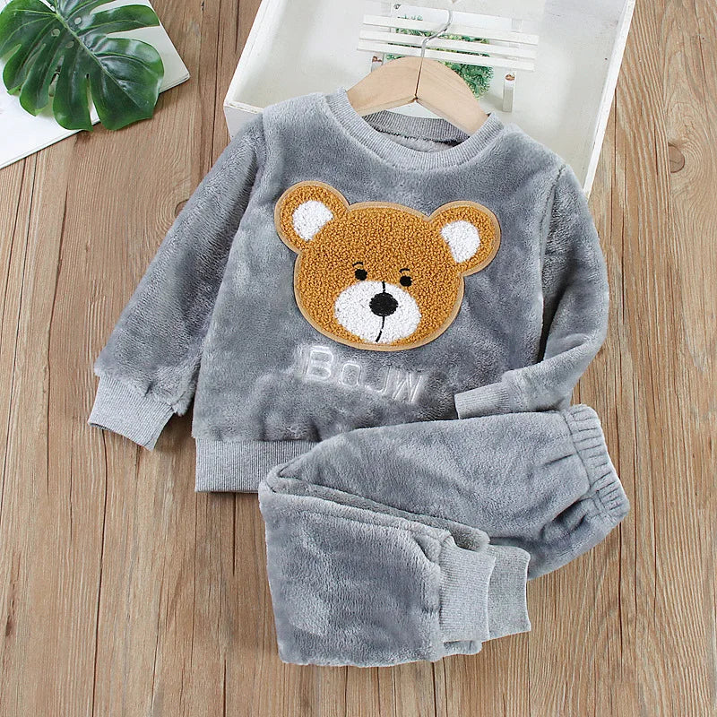 Kids' Flannel Fleece Pajama Set – Warm Toddler Sleepwear, 9 Months–6T