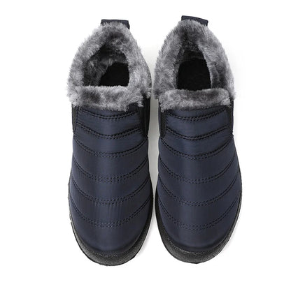Botas de invierno sin cordones para hombre con forro de felpa HAJINK