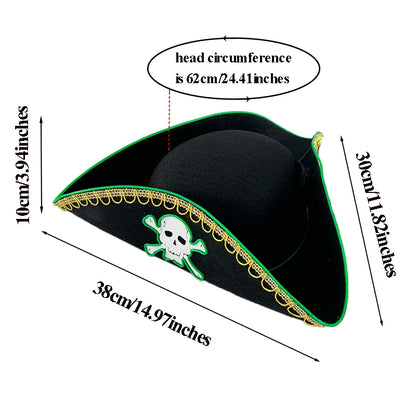 Leuchtende LED-Piratenkapitänmütze – leuchtender Dreispitz-Kostümhut für Halloween & Partys