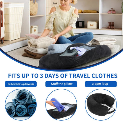 Coussin de voyage pour la nuque à remplir – Housse en U à garnir avec des vêtements
