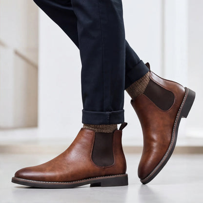 Herren-Chelsea-Boots im Slip-on-Stil mit eckiger Zehenpartie
