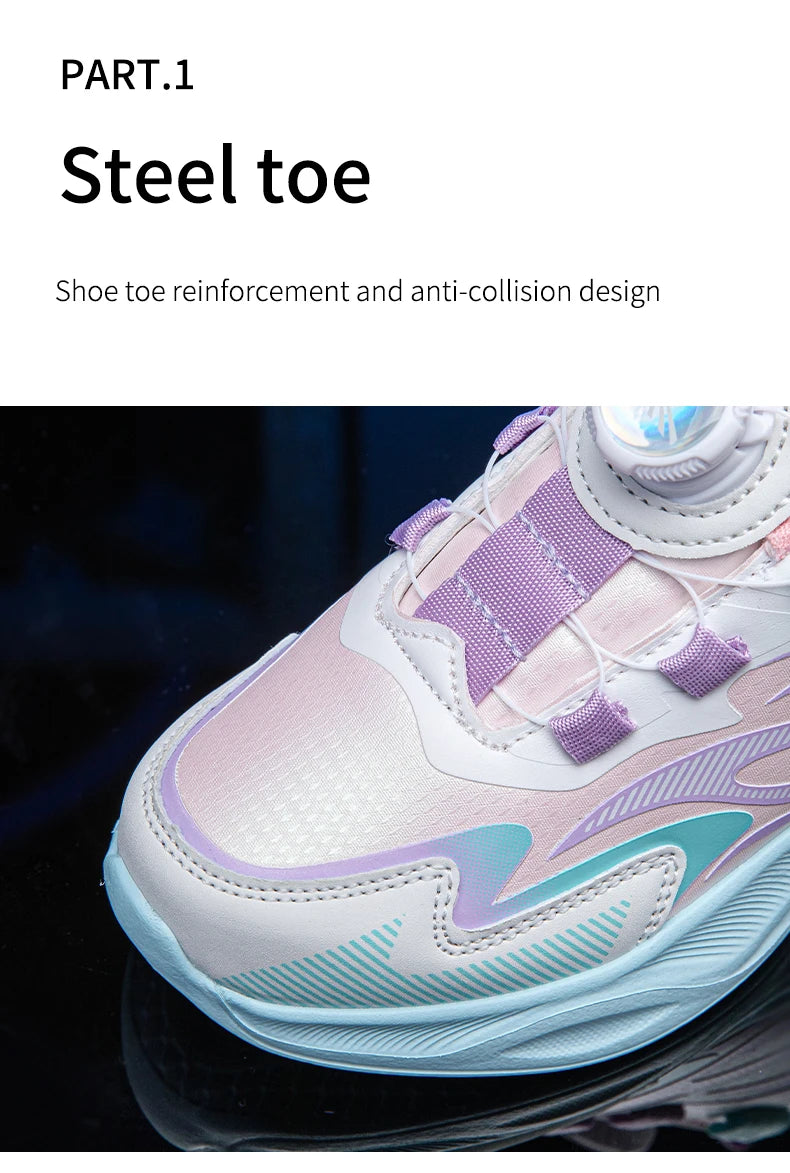 Girls' Buckle-Strap PU Sneakers