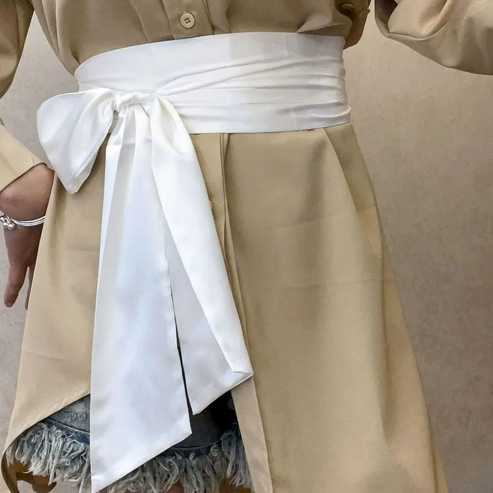 Satin Bow Waist Sash – Wide Ribbon Belt for Dresses, 20 Colours