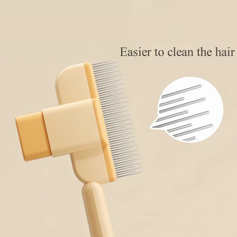 Self-Cleaning Pet Grooming Comb – Push-Button Hair Remover Brush for Dogs & Cats