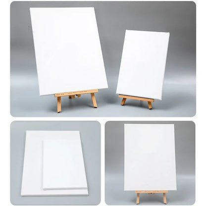 5er-Pack weiße, unbedruckte Künstler-Leinwandplatten – Baumwollleinwände mit Holzrahmen für Öl-, Acryl- und Aquarellmalerei